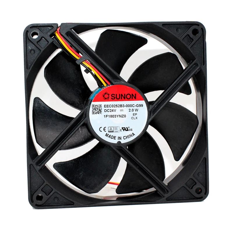 

SUNON EEC0252B3-000C-G99 Server Cooling Fan DC 24V 2.0W 120x120x25mm 3-wire