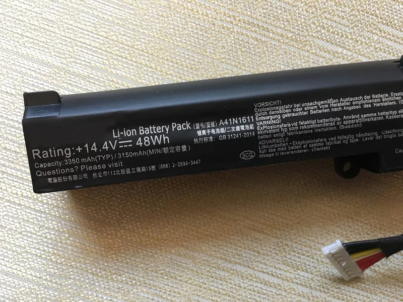 SupStone New A41N1611 A41LK5H A41LP4Q Laptop Battery For Asus ROG GL553 GL553VE GL553VW GL553VD OB110-00470000 GL553VE-1B