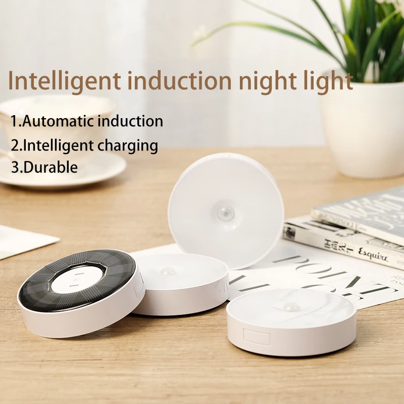 Intelligent Human Body Induction Night Light Voice Control Light Solar Charging Aisle Corridor Wireless Toilet Dedicated