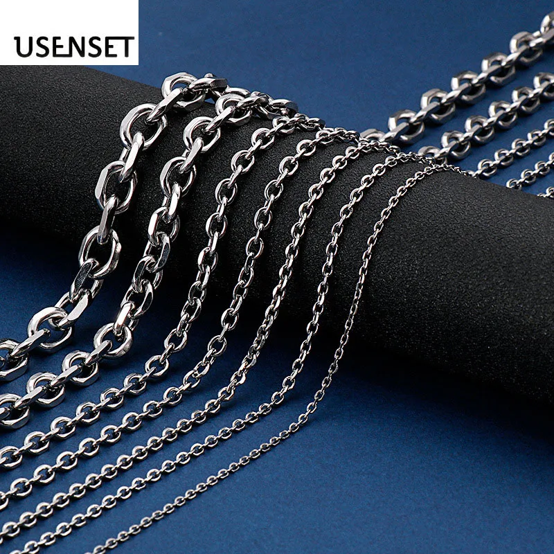 Stainless Steel Chains Necklaces Cuban O Chain for Men Women Hip Hop Punk DIYJewelry1.5MM 2MM 3MM 4MM 5MM 6MM Wholesale