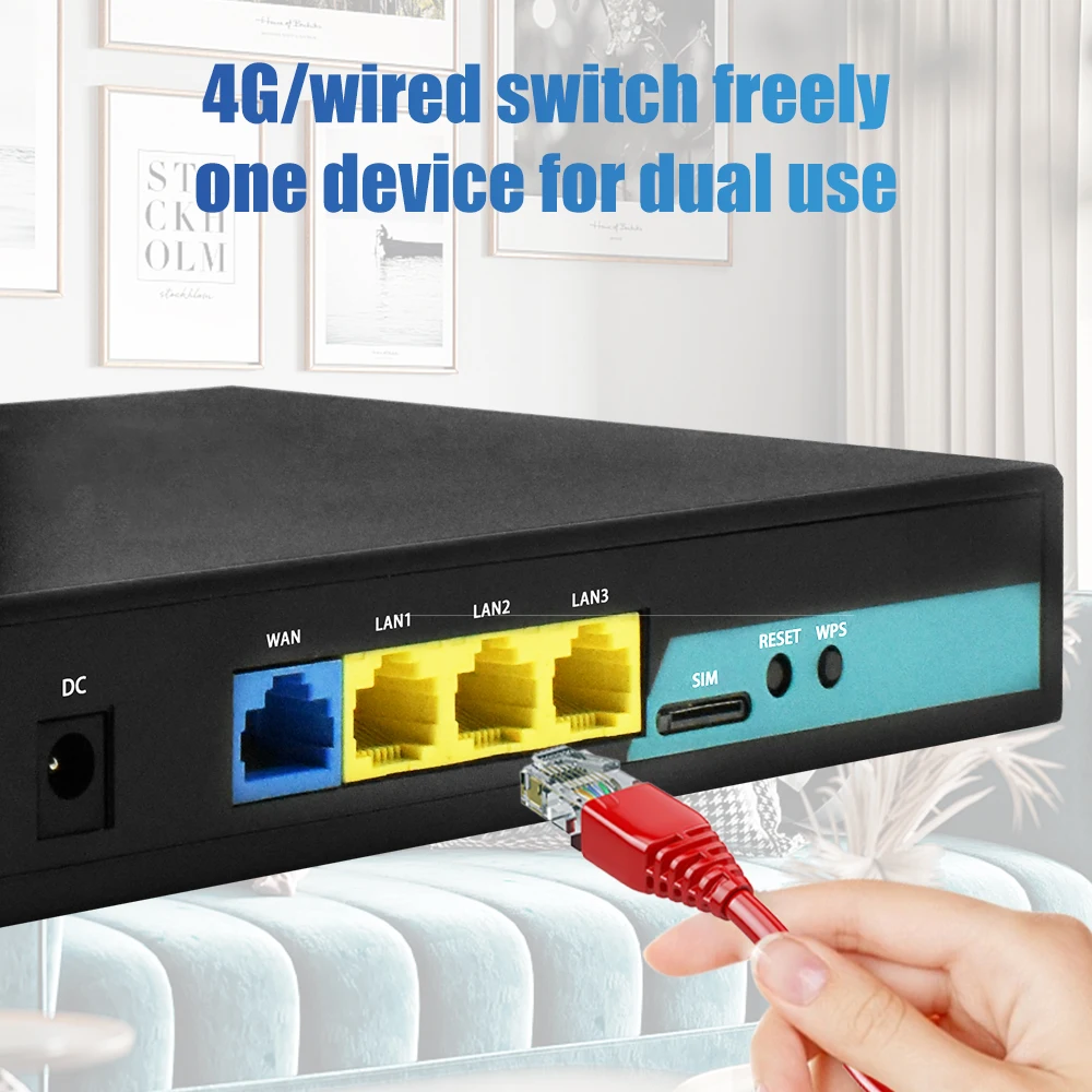 KuWFi 4G LTE Router CAT4 Router 300Mbps 2.4G Wireless Wifi Router Support USIM Card 32 Users WAN LAN Port 2x Detachable Antennas