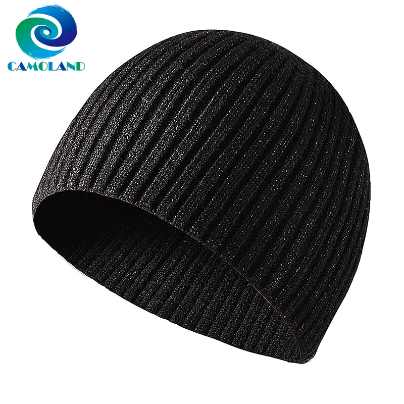 CAMOLAND nowa czapka zimowa męska jednokolorowa czapka z dzianiny czapka ciepła wygodna czapka Outdoor Casual Skullcap miękka czapka z daszkiem