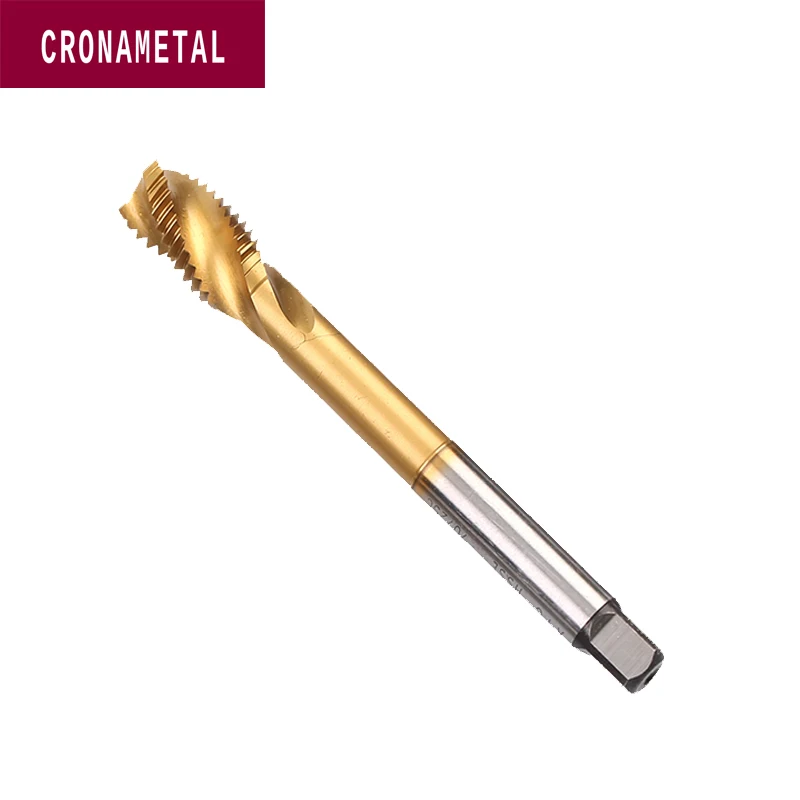 Robinet outillage à vis métrique revêtu d'étain, foret à filetage HSS, pour acier inoxydable M1.4 M1.6 M1.8 M2 M2.2 M2.5 M2.6 M3 M4 M6 M8
