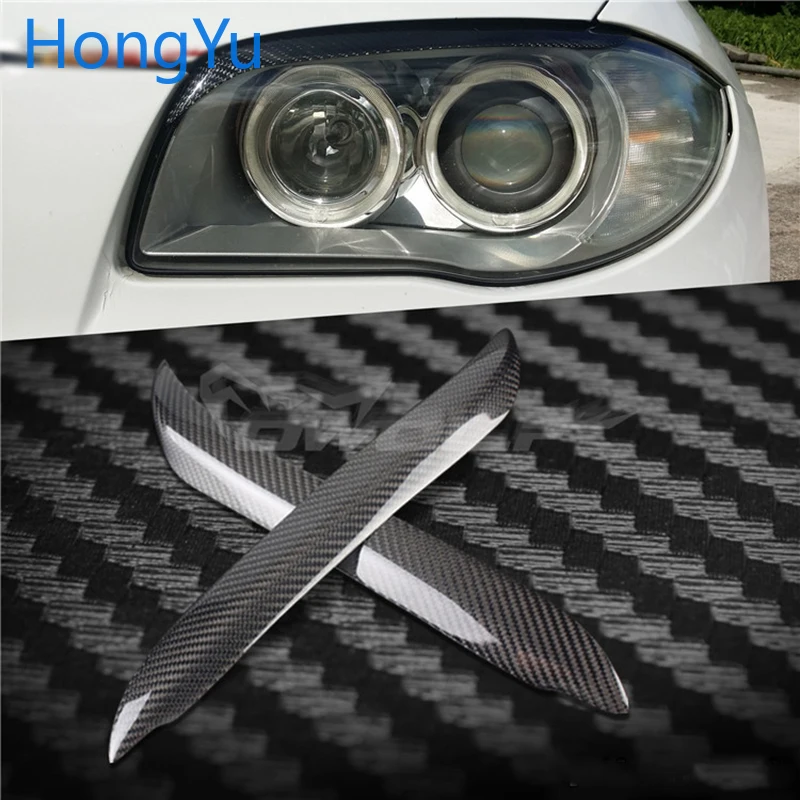 

For BMW 1 Series E87 E82 120I 130I 04 - 10 Carbon Fiber Head Light Eyebrow Trim Cover Eyelids Car Front Headlight Eyebrow Eyelid