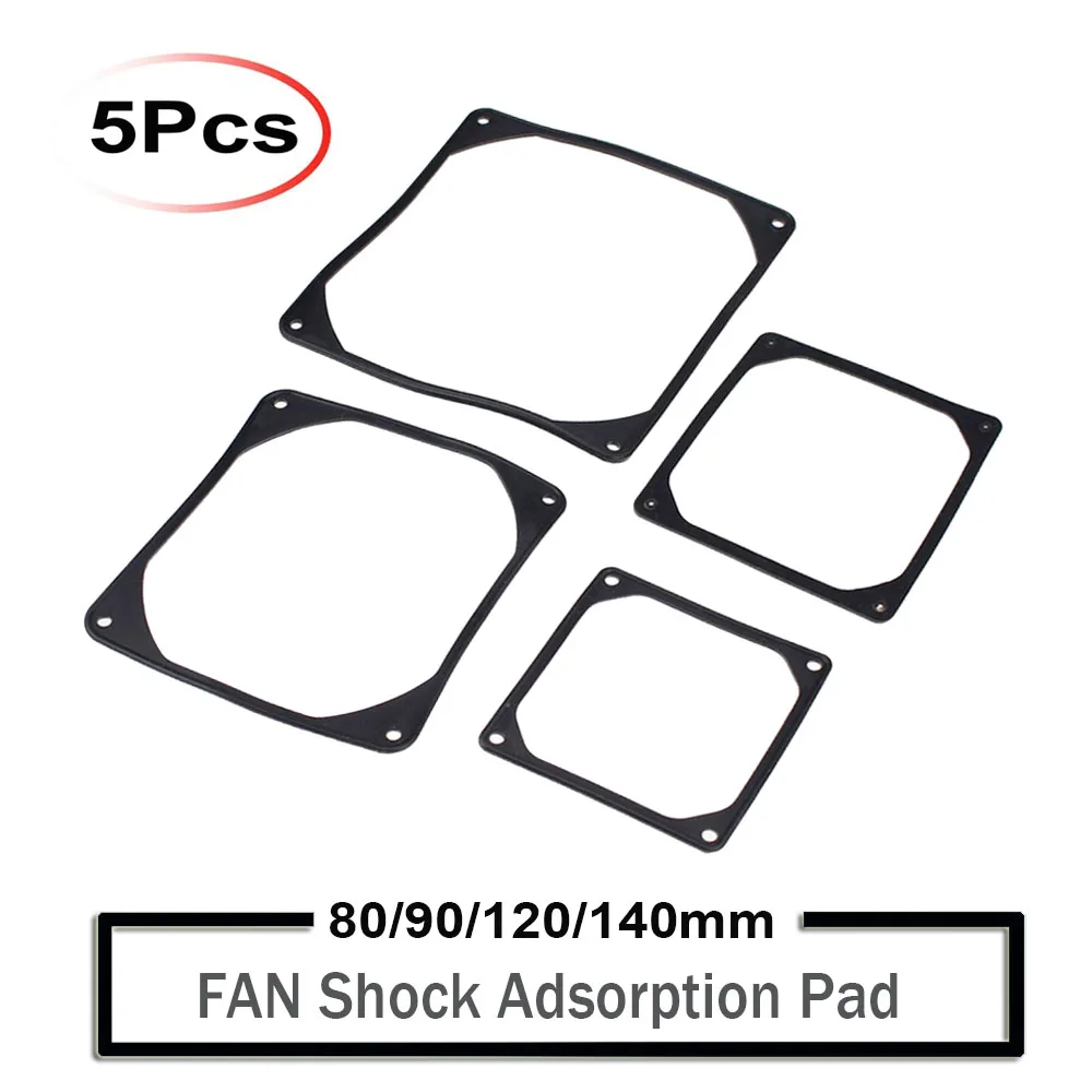 5pcs 80mm 92mm 120mm 140mm Anti-vibration Silicon Fan Gasket Noise Reducing Silencer Gasket Pad For PC  Computer Case Fan