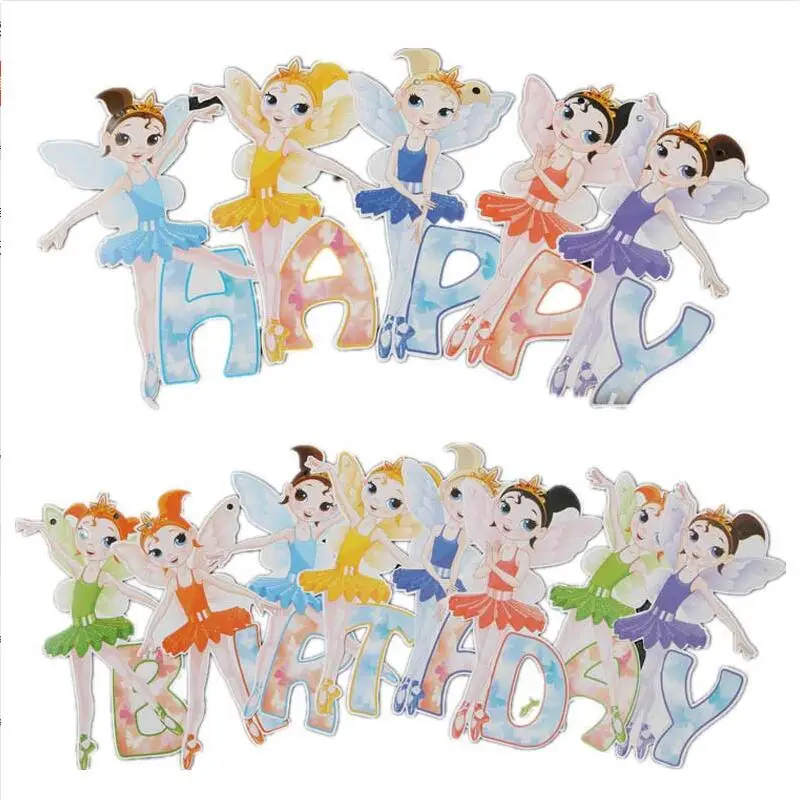 Happy Birthday DIY Bunting Banners Pennant Flamingo Paper Flag Baby Shower Wedding Birthday Party Decoration Supplies Garlands