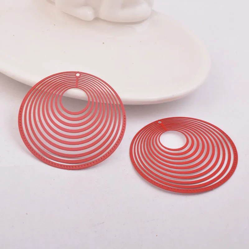 30 Stück AB1835 44mm Filigrane Große Runde Anhänger für Ohrringe, DIY-Schmuck, Halsketten – Detail 4