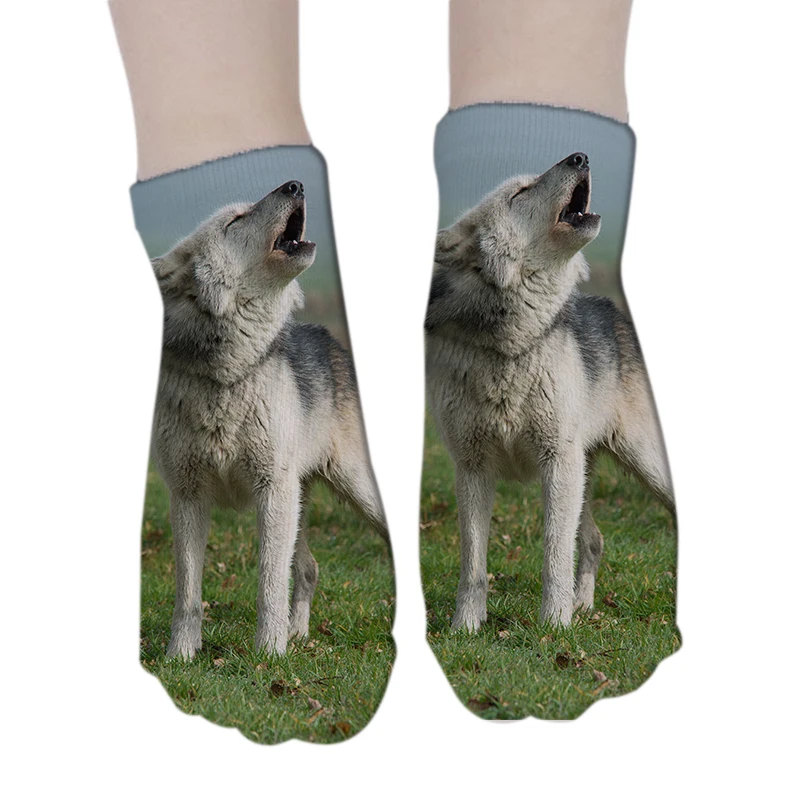 Novelty 3D Printed Animal Socks Funny Dog Women Summer Sports Breathable Low Ankle Socks Cotton Happy Holiday Gift Socks носки