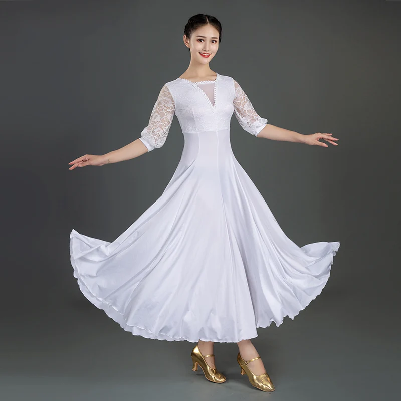 Ballroom Dance Competition Dress 2023 New National Standard Lace Women Waltz Dancing Clothes Big Swing Party Modern Costumes