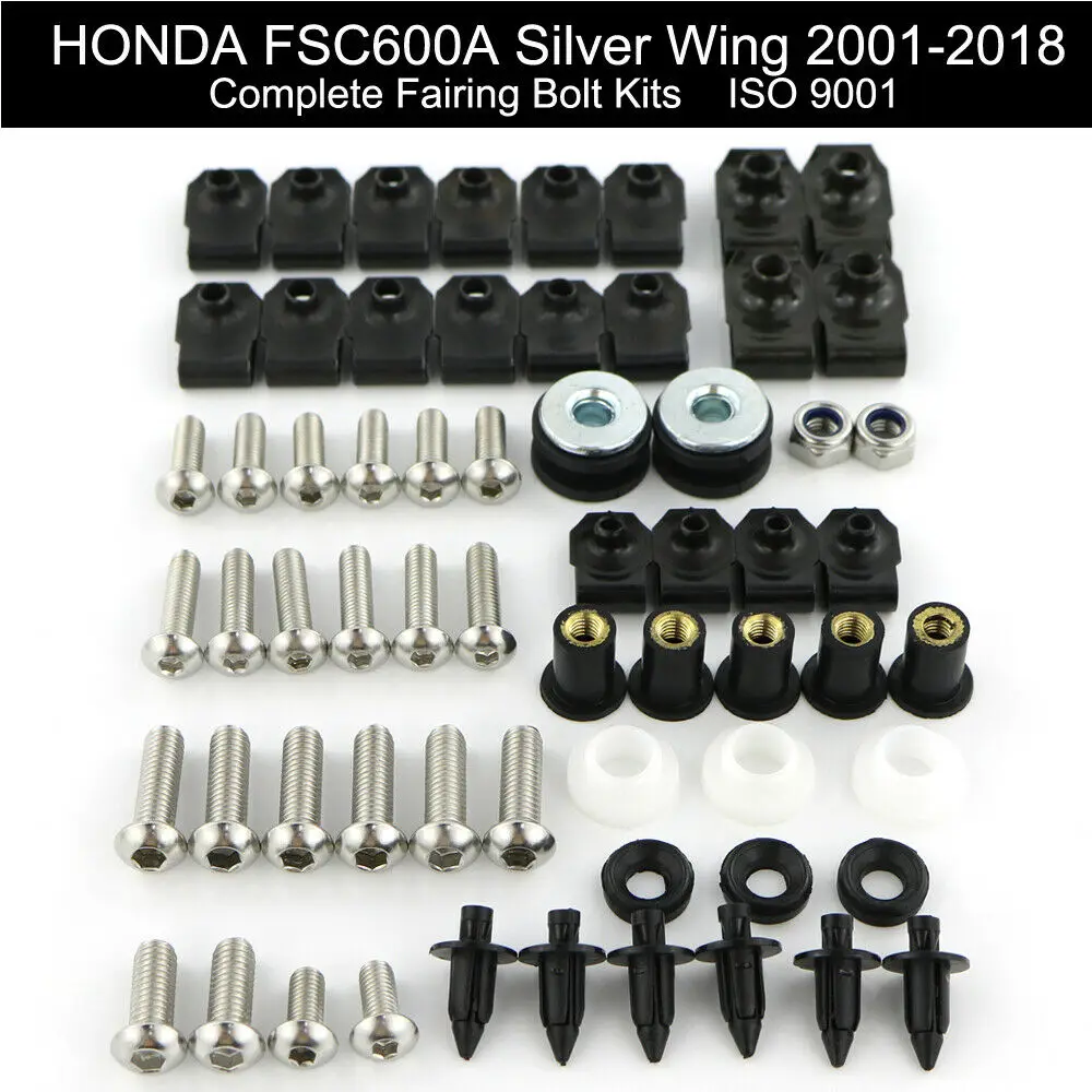 

Fit For HONDA FSC600A Silver Wing 2001-2018 Complete Cowling Full Fairing Bolts Kit Nuts Clips Covering Bolts Stainless Steel