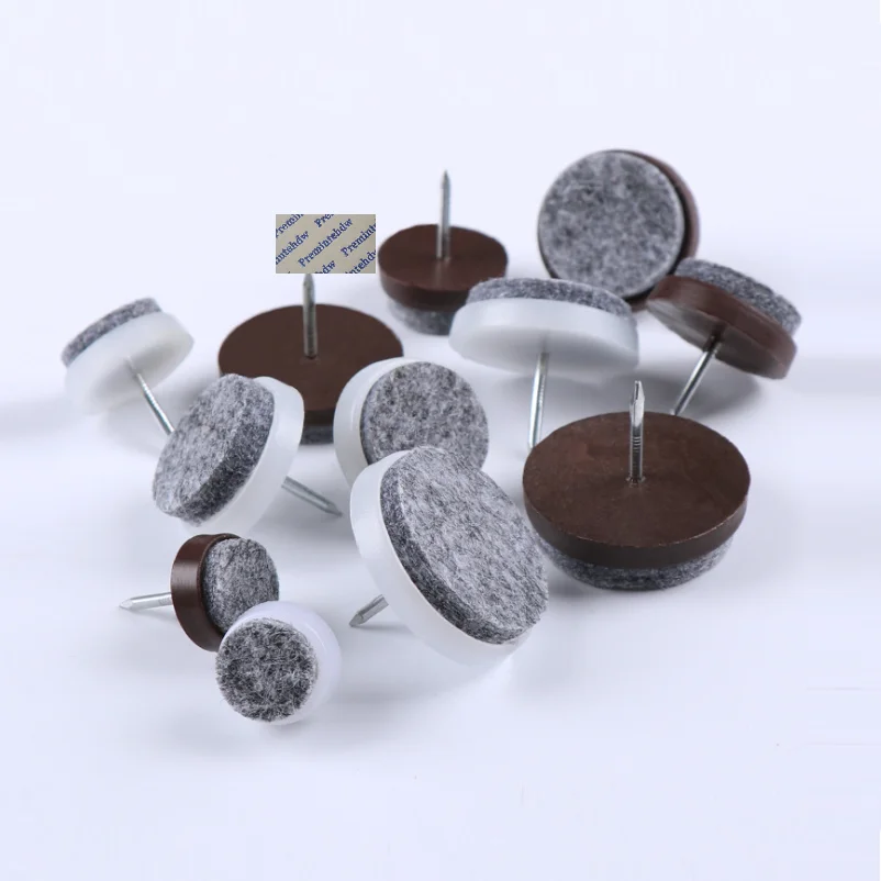 

200Pcs Nail On Felt Pads Furniture Chair Table Stool Cabinet Wooden Feet Nail-on Anti-Sliding Floor Protector