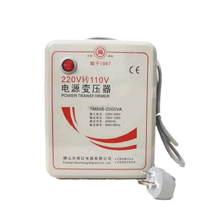 New Arrival TM888-2000VA 2000W High-power Transformer 220V Turn 110V to 220V Appliances Voltage Power Converter 50Hz/60Hz 2000VA