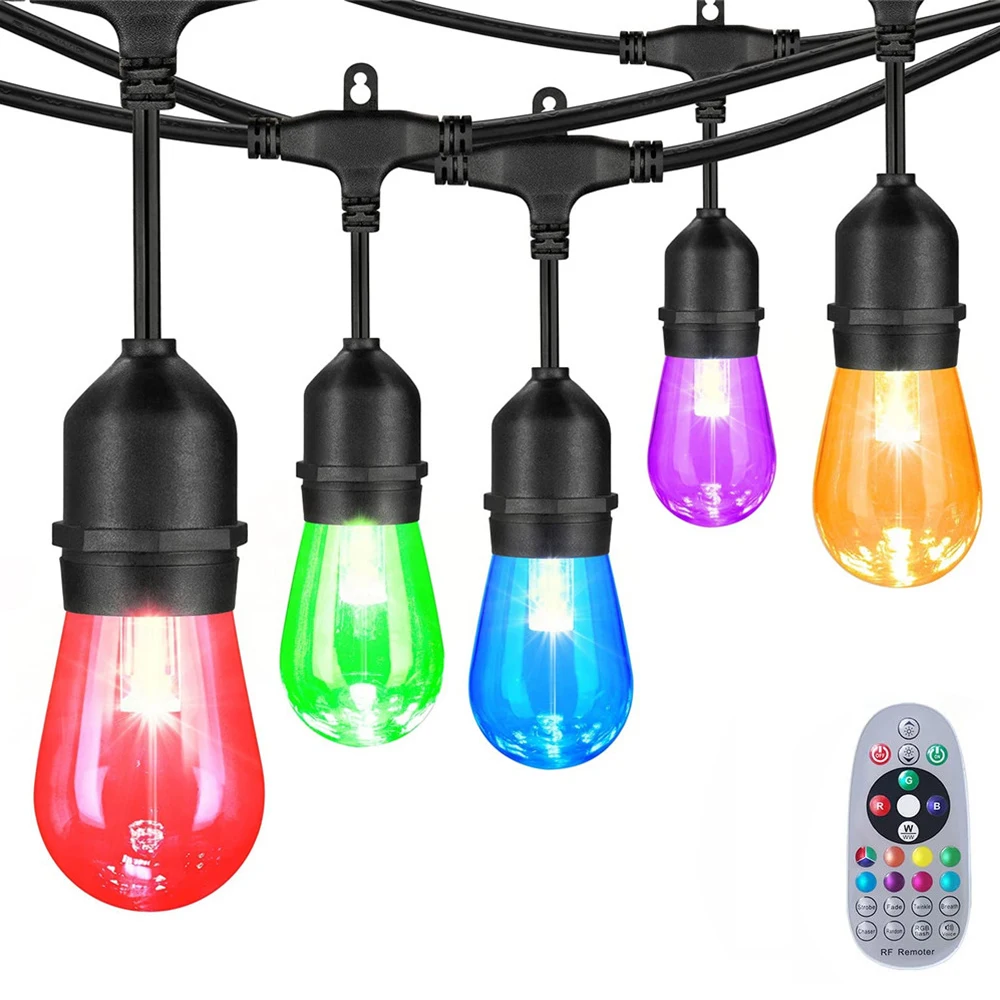 S14 LED Bulb String Lights Connectable Festoon 5M 10M Waterproof Outdoor Fairy Light String For Wedding Garden Patry Decorate