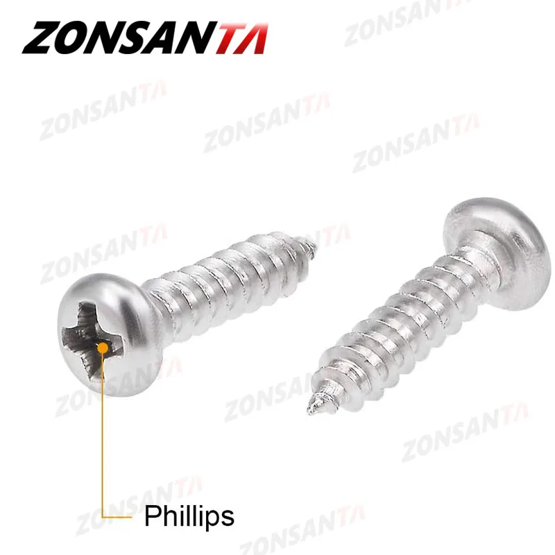 Zonsanta 460Pcs M2 M3 M4 Phillips Ronde Kop Zelftappende Schroef Set Rvs Pan Hoofd Hout Schroeven Assortiment kit
