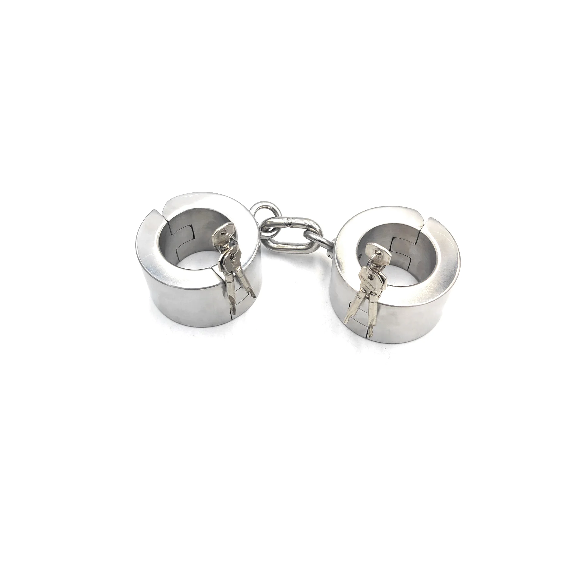 

Black Emperor heavy stainless steel handcuffs latch locks key opening 4CM and 6CM height men and women SM fun punishment