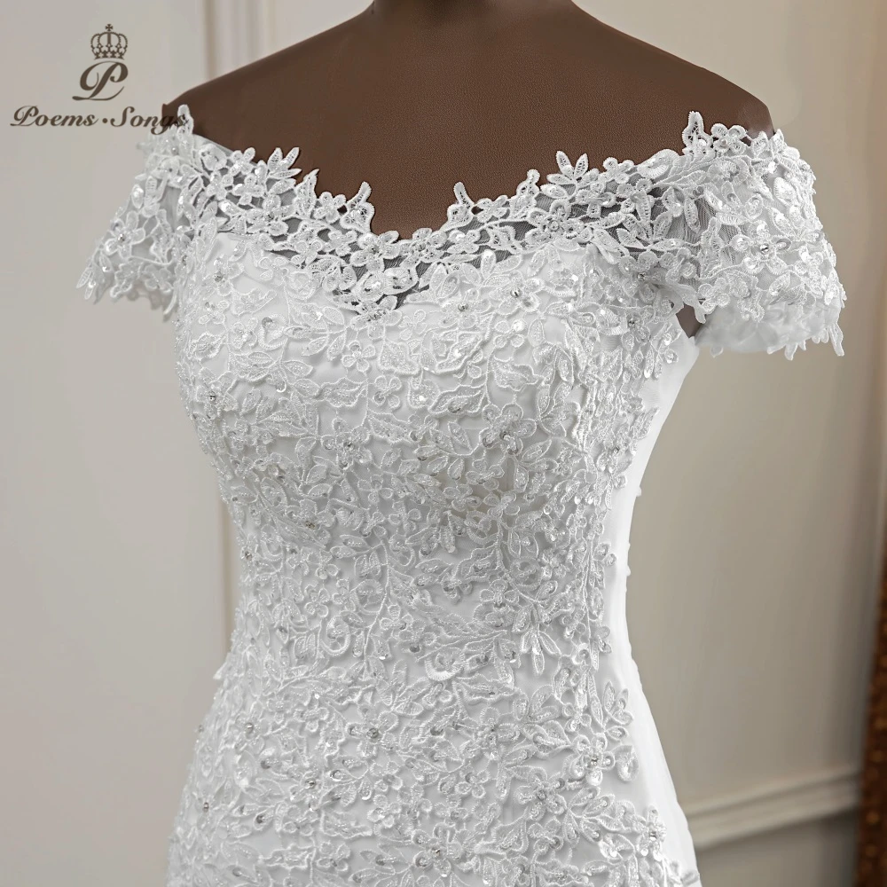 Customized Sexy wedding dress appliques flower robe de mariee elegant bride dress lace wedding gowns beautiful mermaid