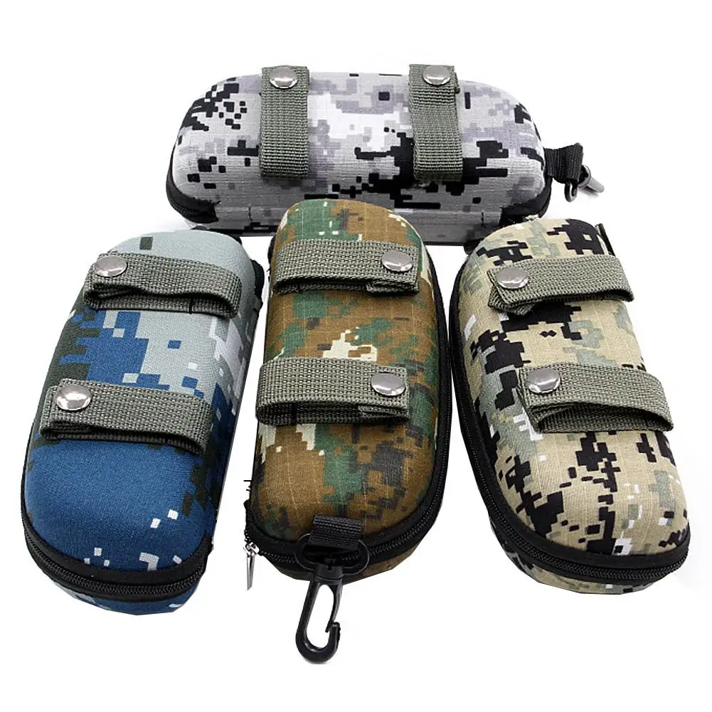 2022 Portable Sunglasses Box EVA Glasses Case Tactical Camo  Eyewear Holder with Buckle Pouch Storage Bag for Outdoor Sports