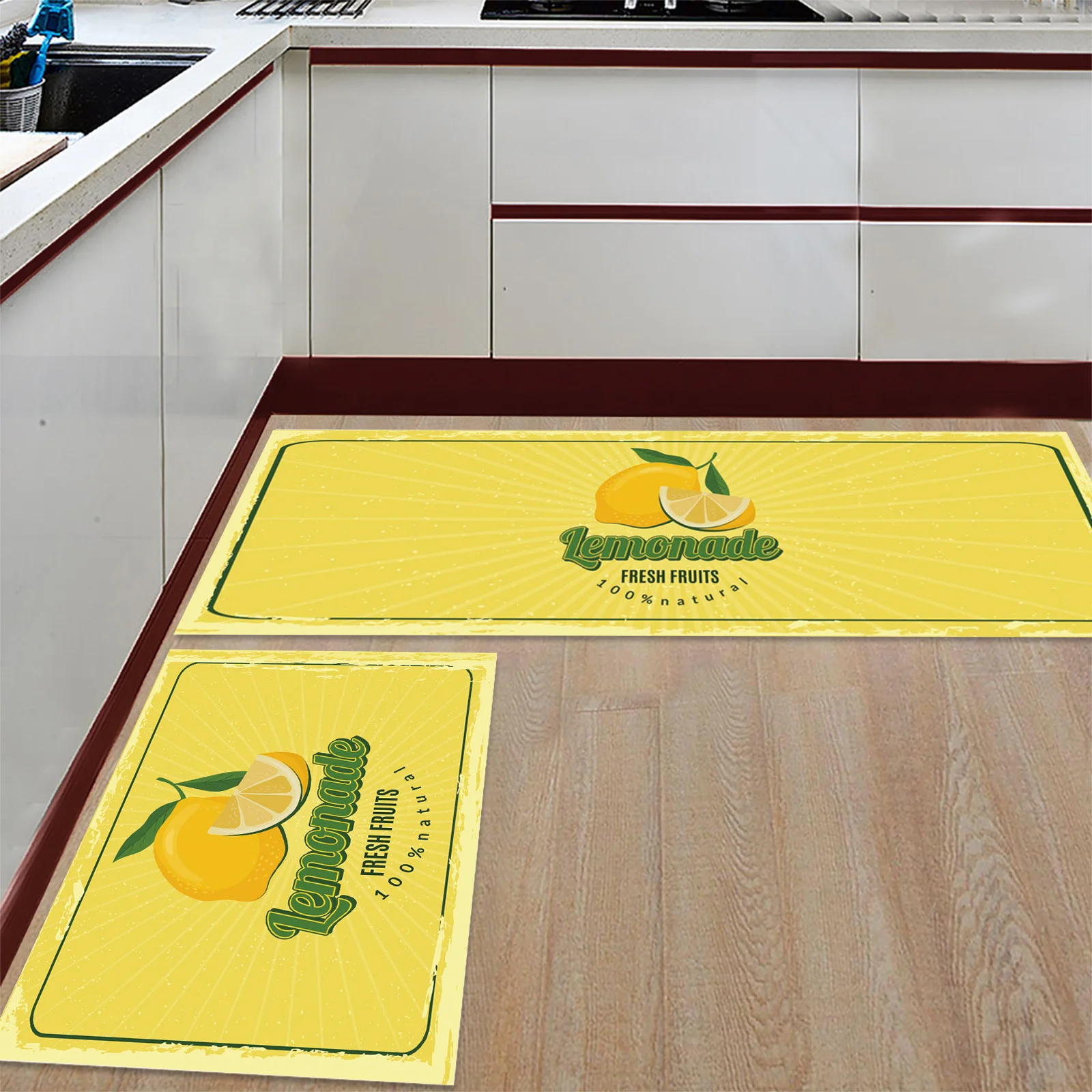 Summer Plant Fruit Lemon Kitchen Mat Home Bedroom Living Room Carpet Entrance Doormat Outdoor Door Mat