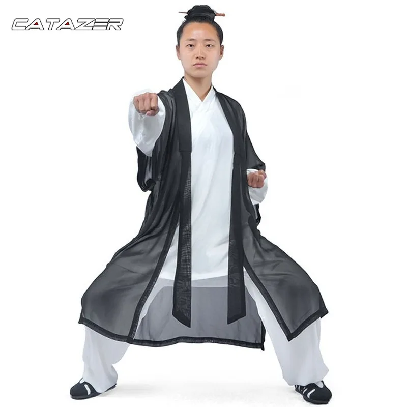 

Unisex Wudang Tai Chi Robe Chiffon Veil Taijiquan Exercise Kung Fu Suits Martial Arts Clothing Taoist Martial arts costume