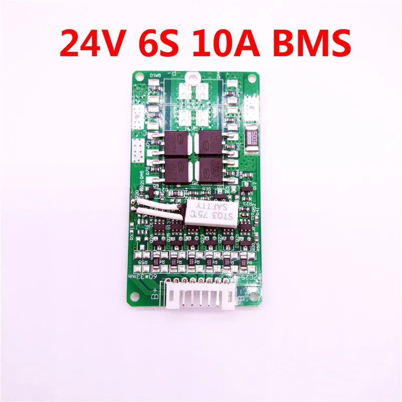 Liitokala-placa de proteção pcb 12ah, 6s, 15a, 24v, 8ah, 10ah, proteção bms para 6 pacotes, módulo de célula de bateria de lítio li-íon 18650