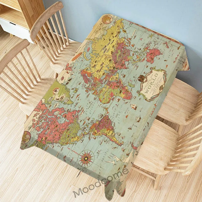 Funny Old Vintage Map City London Paris NewYork World Wonder Maps Home Decorative Tablecloth Waterproof Desk Cover Wall Tapestry