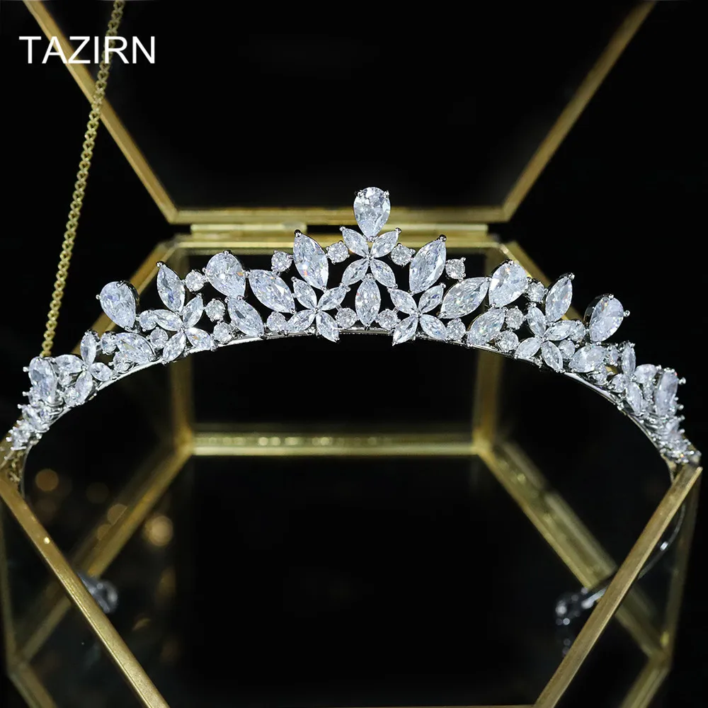 

Sweet 16 Princess 3A Cubic Zirconia Wedding Bridal Tiaras and Crowns CZ Party Prom Small Hair Jewelry Accessories Gift for Women