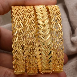 Ethiopian Indian Gold Color Bangles For Women Bride Jewelry African Middle East Jewelry