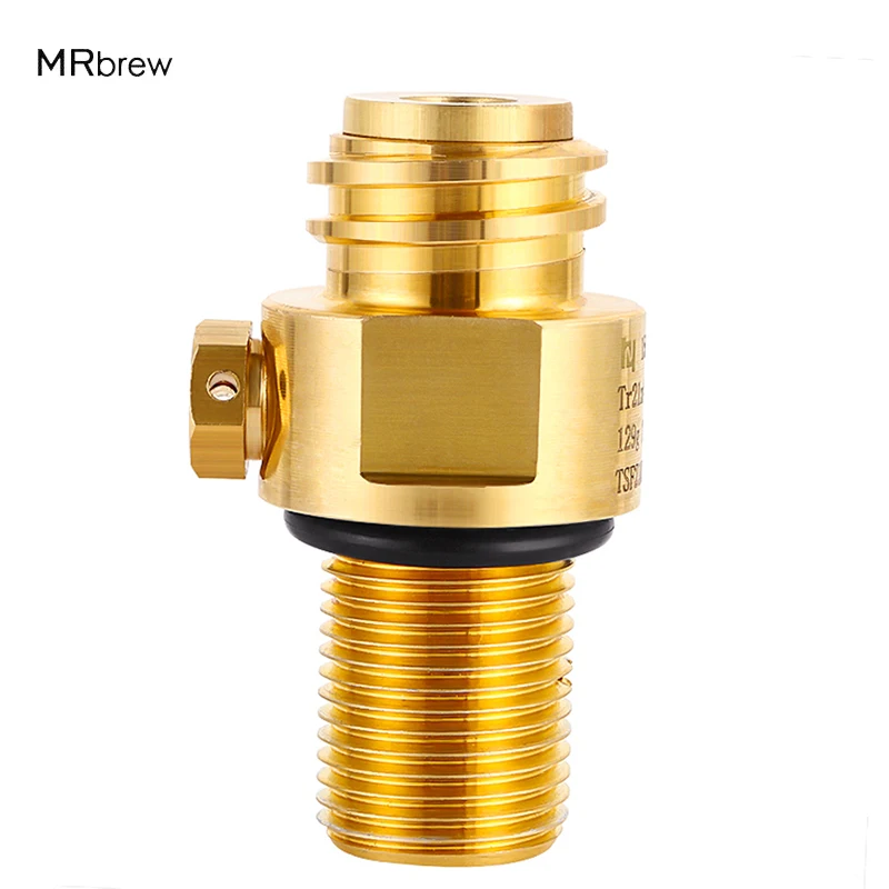 Soda Bottle Refillable CO2 Valve M18*1.5 Input To TR21-4 Output For CO2 Carbonator Cylinder Tank Replaceable Adapter