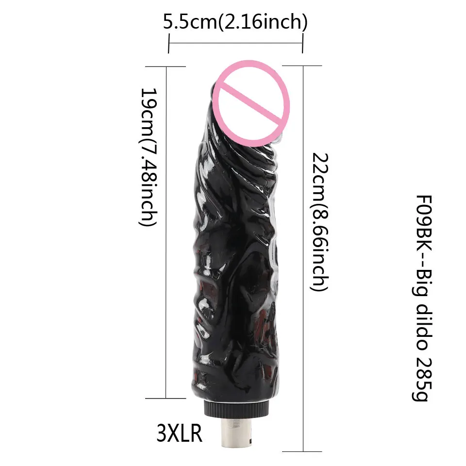 Fredorch Big Black Dildo for 3XLR  SEX Machine A2/F2/F3, Accessories for sex machine  more sex machine attachment