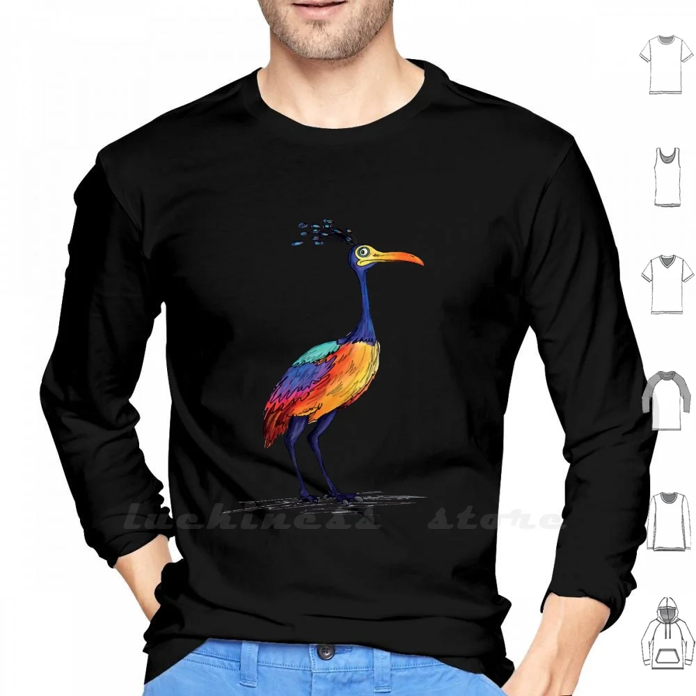 Bird Of Paradise Long Sleeve Cotton Kevin Up Adventure Balloons House Colourful Quirky Whimsical Bird Bird Of Paradise