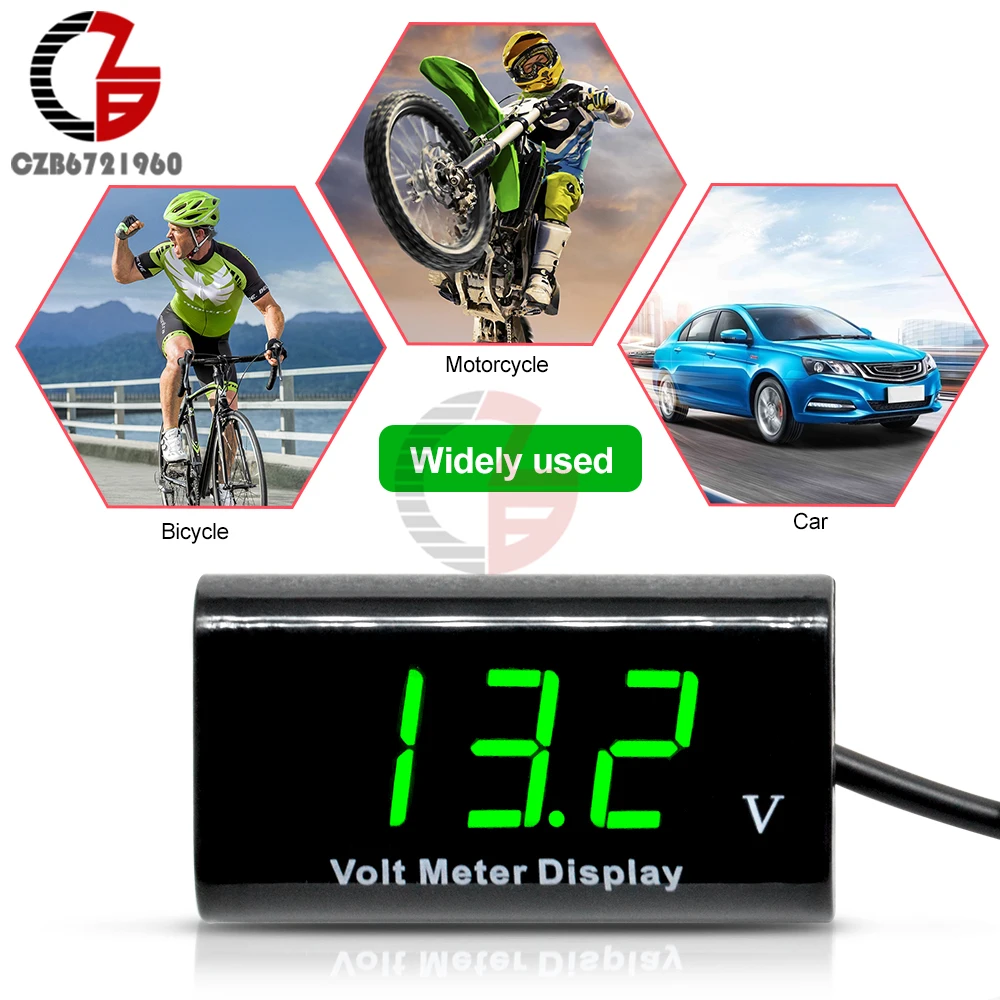 IPX6 DV 3-18V Motorcycle Digital Voltmeter 12V Car Voltage Meter Volt Lithium Lead Acid Battery Capacity Tester Monitor Detector