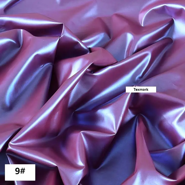 3/5/10m Metallic Multicolor PU Coated Faux Leather Fabric Waterproof Down Jacket Fabric Sewing Cloth By the Meter