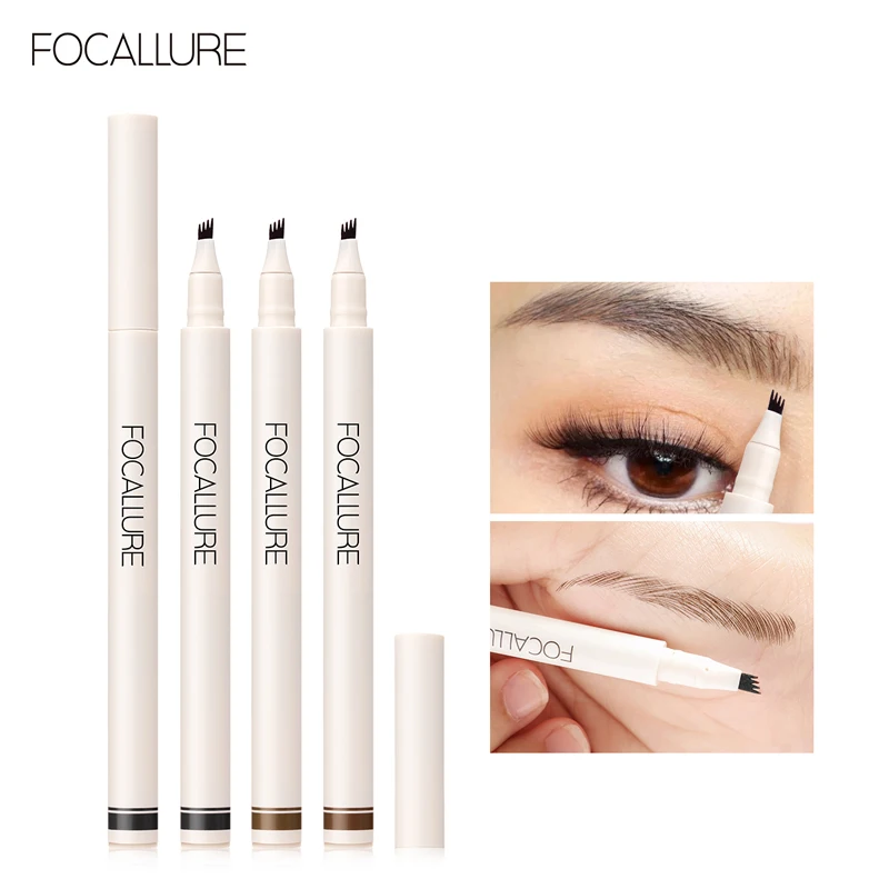 Focallure 4 Fork Liquid Eyebrow Pen Sexy Wild Eyebrow Waterproof Long Lasting Eyebrow Pencil Hair Like Effect Natrual Finish