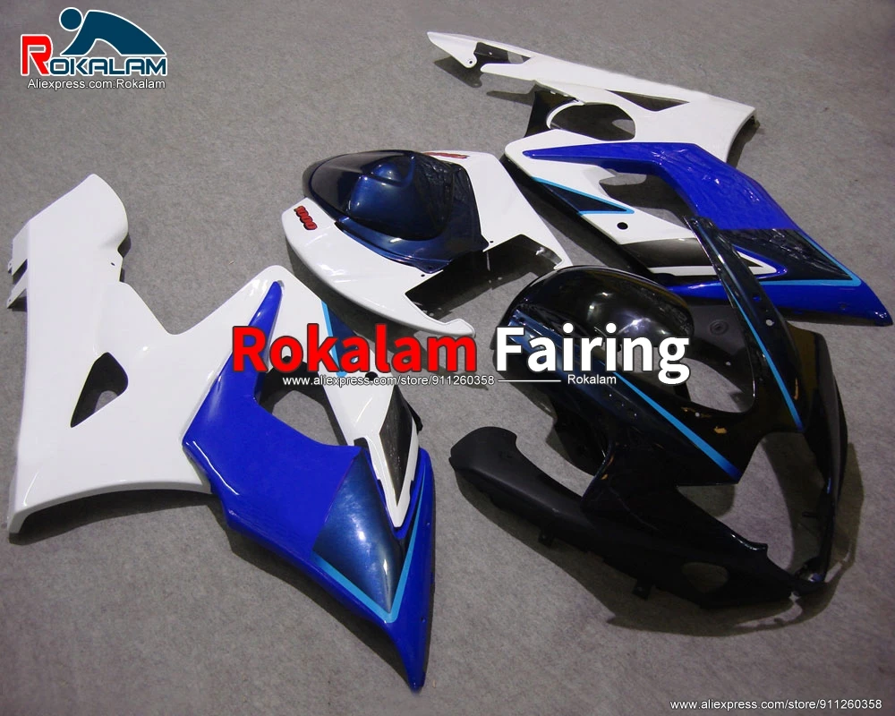 Aftermarket Covers For Suzuki GSXR-1000 K-5 2005 GSXR1000 2006 Motorbike Black White Blue Fairing Kit (Injection Molding)