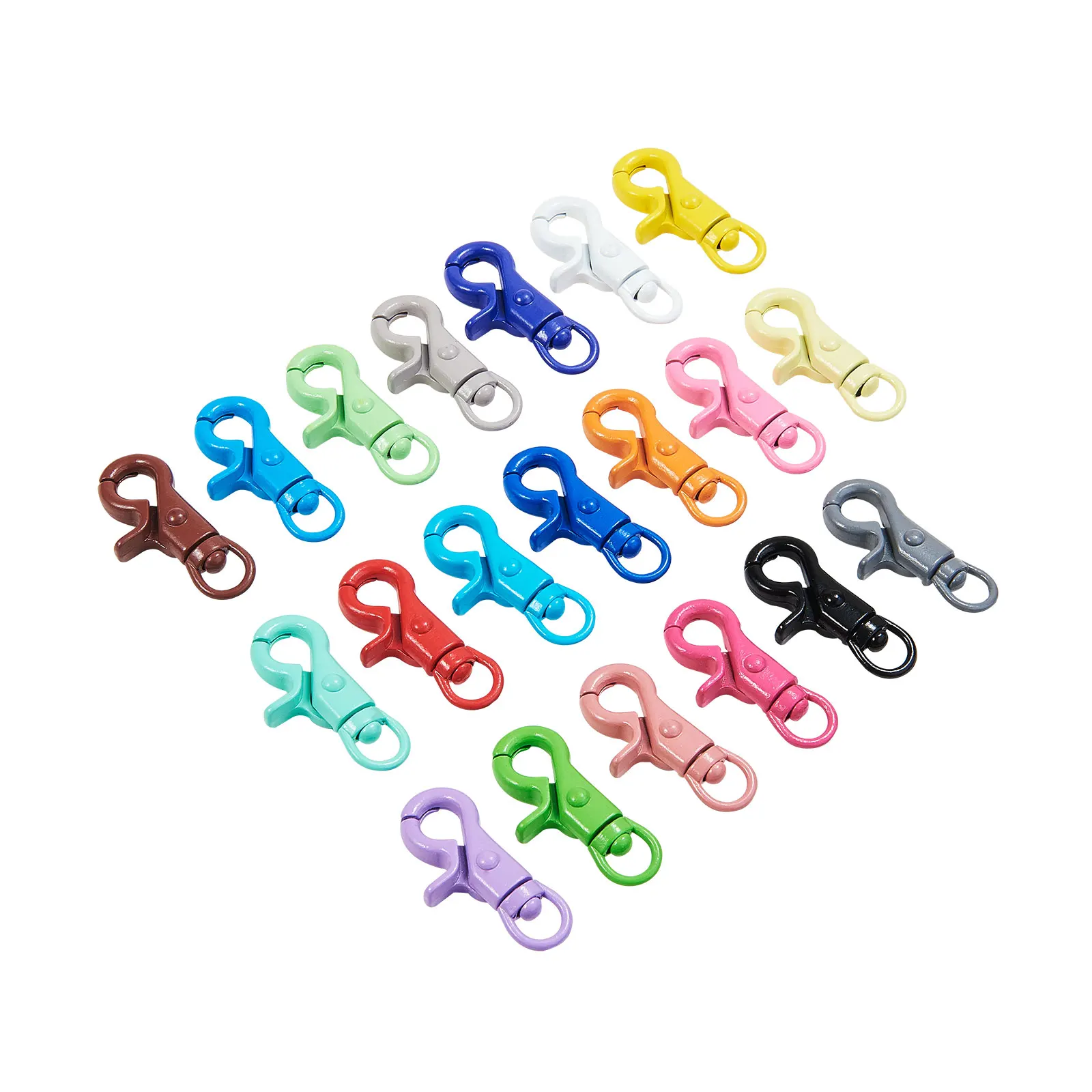 20Pcs/box Colorful Iron Swivel Clasps Metal Lobster Clasp Snap Hooks for Key Chain Jewelry Making Accessories