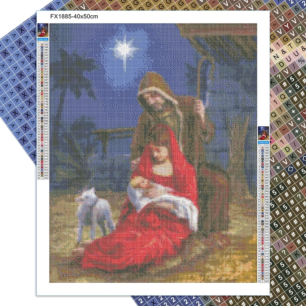 5D DIY Diamond Painting Religious Mother and Child Inlaid Rhinestone Cross Stitch Mosaic Art High Quality Decorative Painting