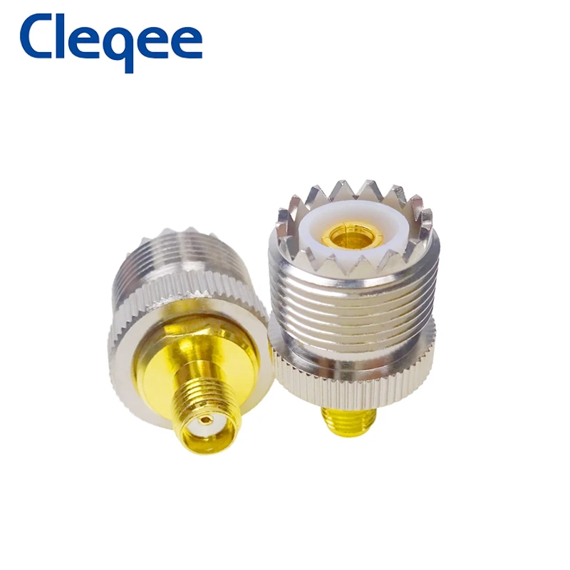 Cleqee 1 Cái SMA Nữ Dây Chống Hú UHF Adapter RF Đồng Trục Nối SO-239 SO239 Để SMA Bộ Chuyển Đổi