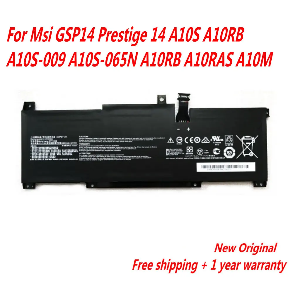 Original BTY-M49 3ICP6/71/74 Laptop Battery For Msi Prestige 14 A10S A10RB A10S-009 A10S-065N A10RB A10RAS A10M GSP14