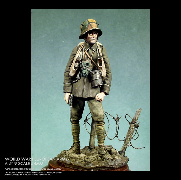 54MM Resin model kits DIY Soldiers + scene platform colorless and self-assembled A-519