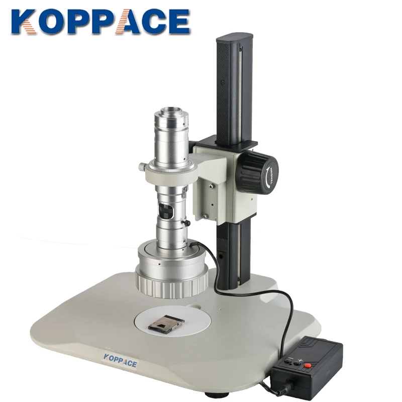 KOPPACE 23X-153X 3D Industrial Microscope Lens 360 Degrees Manual Rotation Lens Working Distance 20mm With Bracket