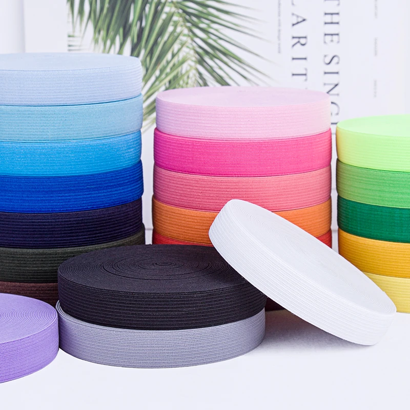 5yards 20MM Colorful Flat Sideband Elastic Bands Sewing Accessories Wedding Garment 2cm Elastic Tape for DIY Maternity Underwear