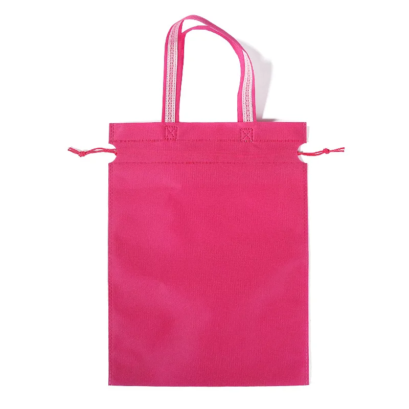 Non-woven bag customized Logo Print Recyclable Eco-Friendly Tote Bag fashion drawstring harness pocket