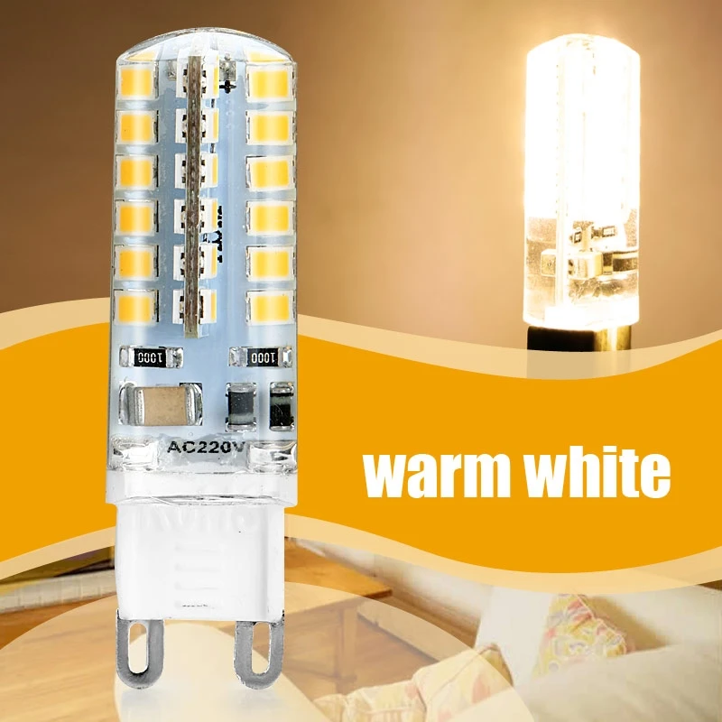5 stücke 220V G9 Led-lampe 48Leds 2835SMD Warme Weiß Silikon Kristall Licht Lampe 20 000 stunden Lebensdauer zeit 360 Strahl winkel