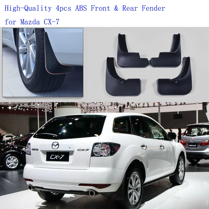 

High-Quality 4pcs ABS Front & Rear Fender for Mazda CX-7 Car Mud Flaps Splash Guard Mudguard Mudflaps Accessories