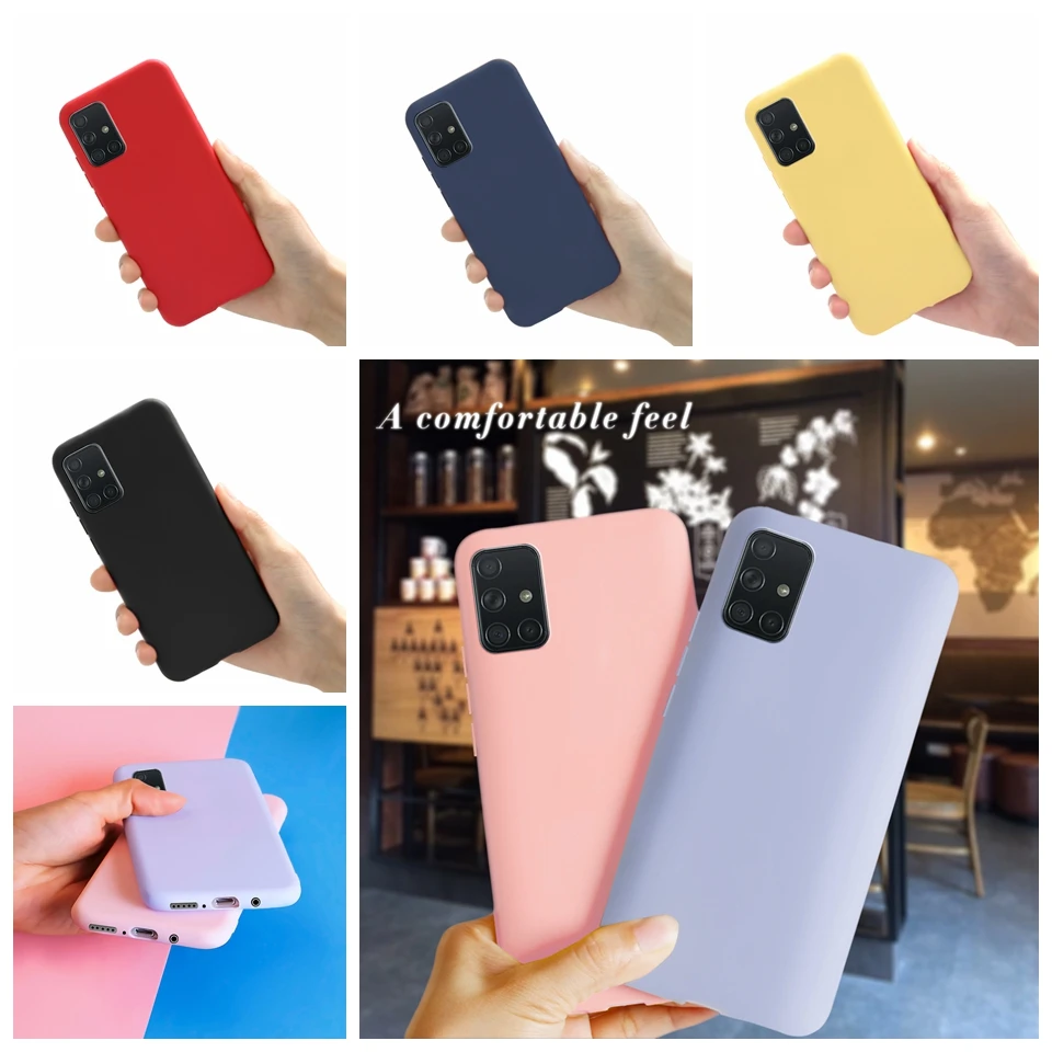 For Samsung A71 A 71 SM-A715F/DS Case Candy Color Soft Silicone Phone Cases for Galaxy A71 SM-A715F/DSM Back Cover coque 6.7