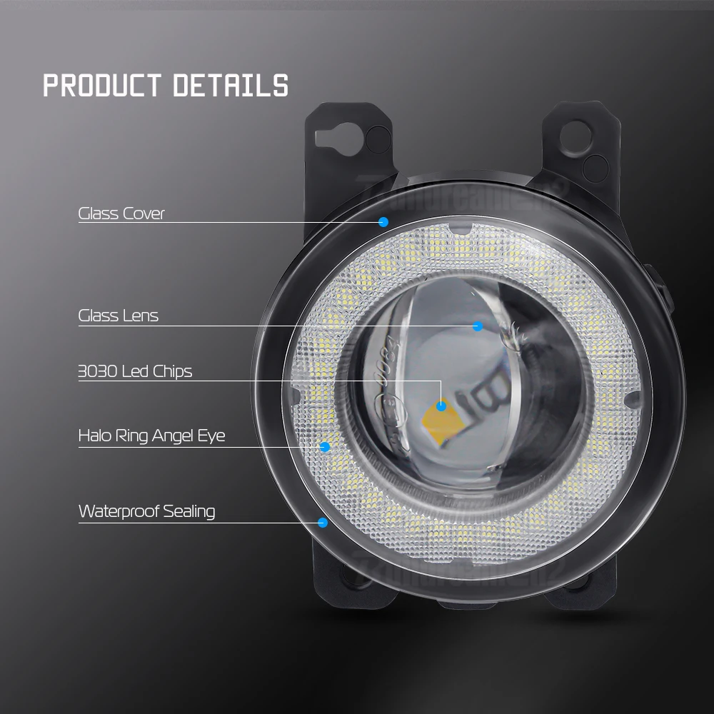 2 X Car Angel Eye fendinebbia DRL LED fendinebbia luce di marcia diurna 30W 3000LM 12V per Land Rover Range Rover Freelander Discovery
