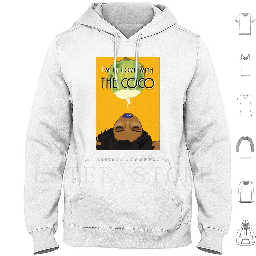 

I'm In Love With The Coco Hoodies Long Sleeve Summer Summer 2016 Tropical Stationary Kinna Black Women Art Femme