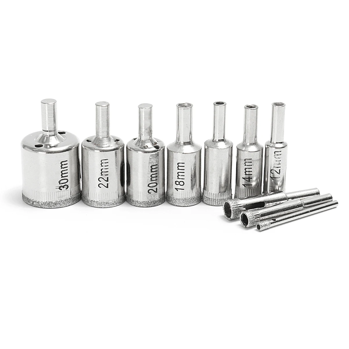 XNEMON 10 Pcs 4-30mm Del Foro del Diamante Seghe Punta del trapano Seghe Set di Piastrelle di Ceramica di Taglio di Marmo di Vetro Set 4 8 10 12 14 15 18 20 22 30 millimetri