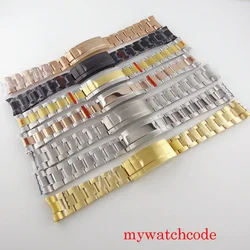 20mm Width Stainless Steel Watch Bracelet Black PVD Gold Plated Deployment Buckle Wristwatch Parts