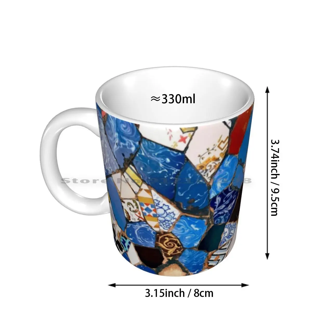 Tiles Ceramic Mugs Coffee Cups Milk Tea Mug Palau Guell Vicens Spain Tiles Mosaic Bright Spanish Catalan Catalunya Creative